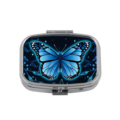 Cute Cats Pill Box Divided Metal Square Animals Tiger Birds Pill Box Travel Portable Medicine Case