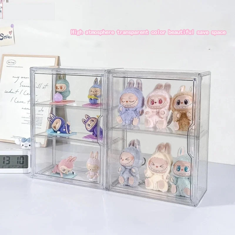 📦 US Warehouse Quick Ship Labubu Display Box, Transparent Acrylic Storage Case Dustproof for Doll Figures Blind Box Organizer