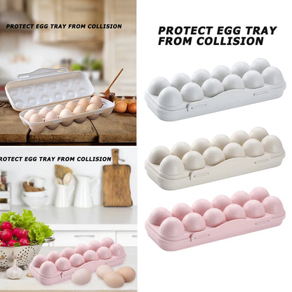 12 Grid Egg Storage Box Shockproof Egg Protector Tray Eggs Carrier Container Case for Refrigerator Camping Picnic Hiking Travel