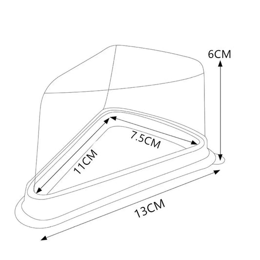 Set of 50 Cake Slice Container Cheesecake Cake Slice Container Holder Transparent Plastic Cakes Box (black)