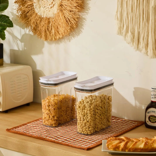 Airtight Food Storage Containers Set, 4L/135.2oz BPA-Free Plastic Canisters for Cereal, Rice, Flour & Dry Food