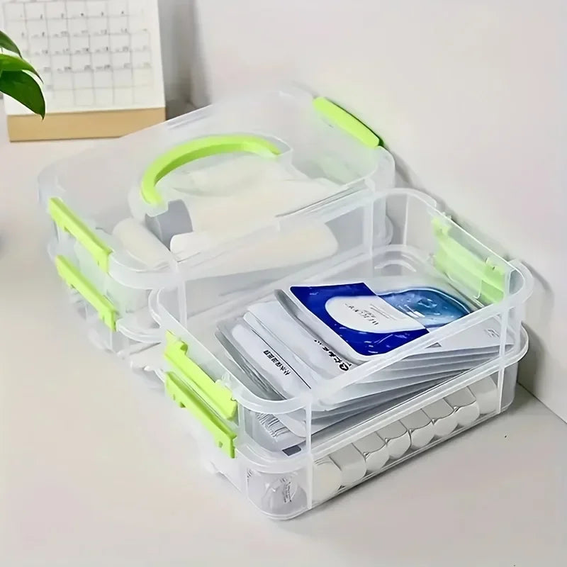 4 Layers Stackable Desk Storage Organizer Transparent Plastic