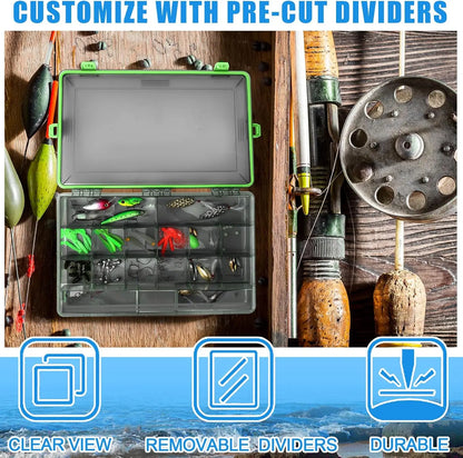 Waterproof Fishing Tackle Box with Removable Dividers, 3600 & 3700 Trays, Camouflage Storage for Freshwater Saltwater