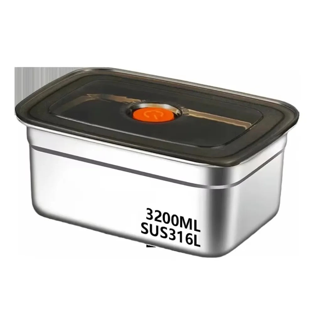 Stainless Steel  Large Capacity Refrigerator Freezer Storage Box Sealed Microwave Suitable Leak-proof Box