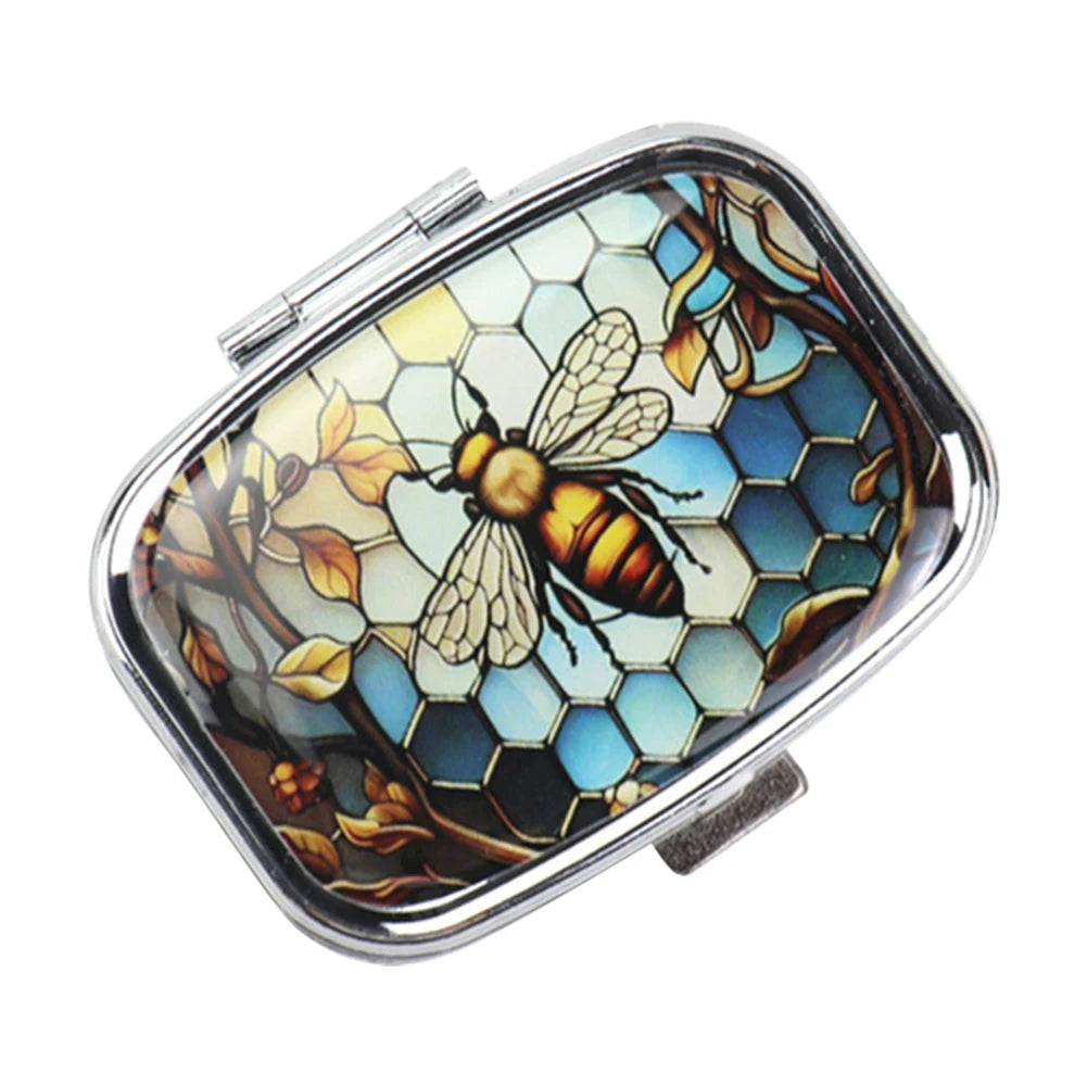 Travel Small Pill Box 2 Compartment Medicine Pill Case Portable Pill Container To Hold Vitamins Fish Oil Supplements Meds Tablet