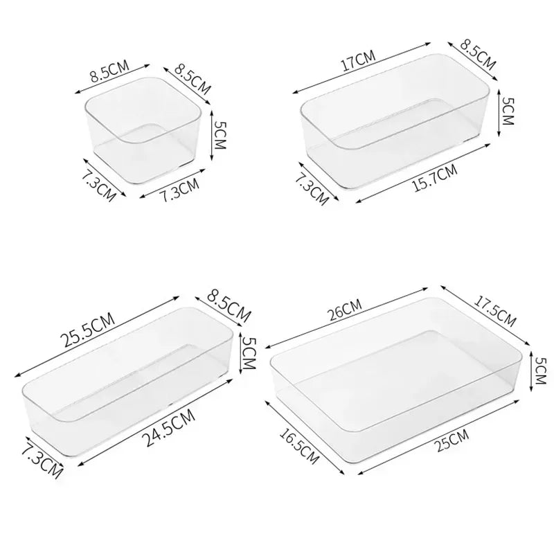 Transparent Box Storage Organizer Desk Plastic Storage Box Container Drawer Organizer Jewelry Box Makeup Organizer Boxes 2042