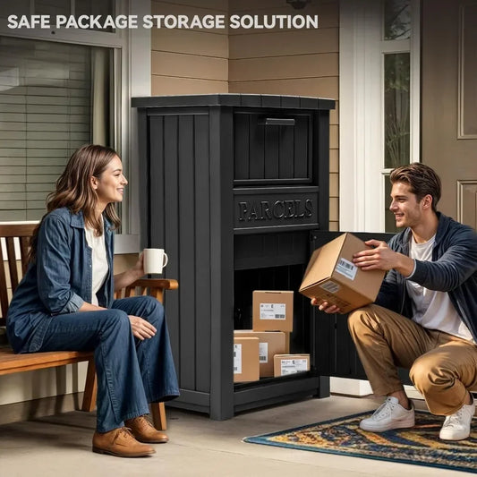 secure outdoor waterproof parcel storage box with lockable security system