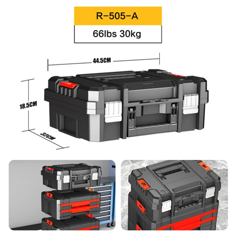 Delixi Electrical Appliances. For sale separately. Stackable roller tool box, plastic portable folding storage box, large capaci
