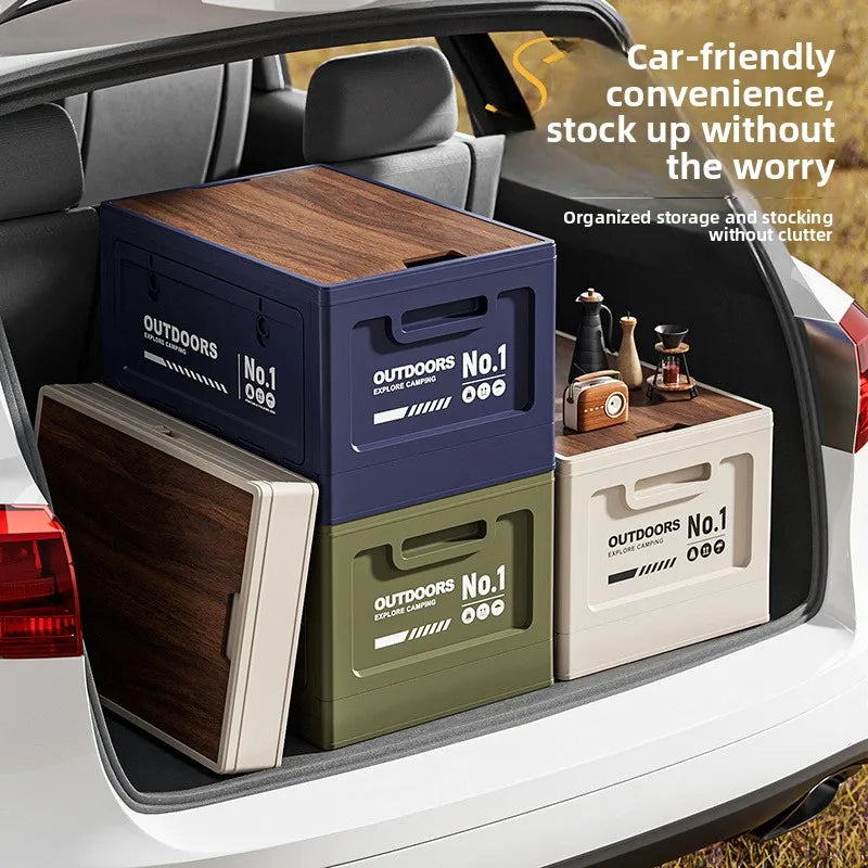 Foldable Storage Box for Camping Outdoor Large Capacity Side Opening Organizer for Car Home Toys Clothes