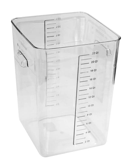 Clear Square Food Storage Container 22 Quart for Kitchen, Sous Vide, Meal Prep - Durable & Space Saving