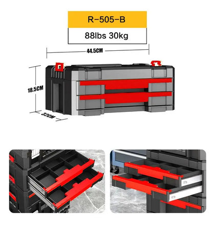 Delixi Electrical Appliances. For sale separately. Stackable roller tool box, plastic portable folding storage box, large capaci