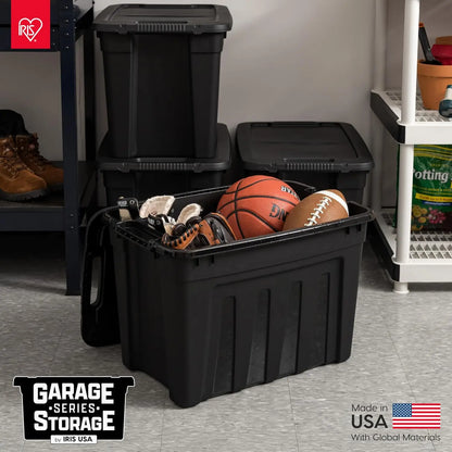 20 Gallon Heavy Duty Storage Totes with Lids, 4 Pack Stackable Organizing Bins, Durable Utility Containers for Garage and Home