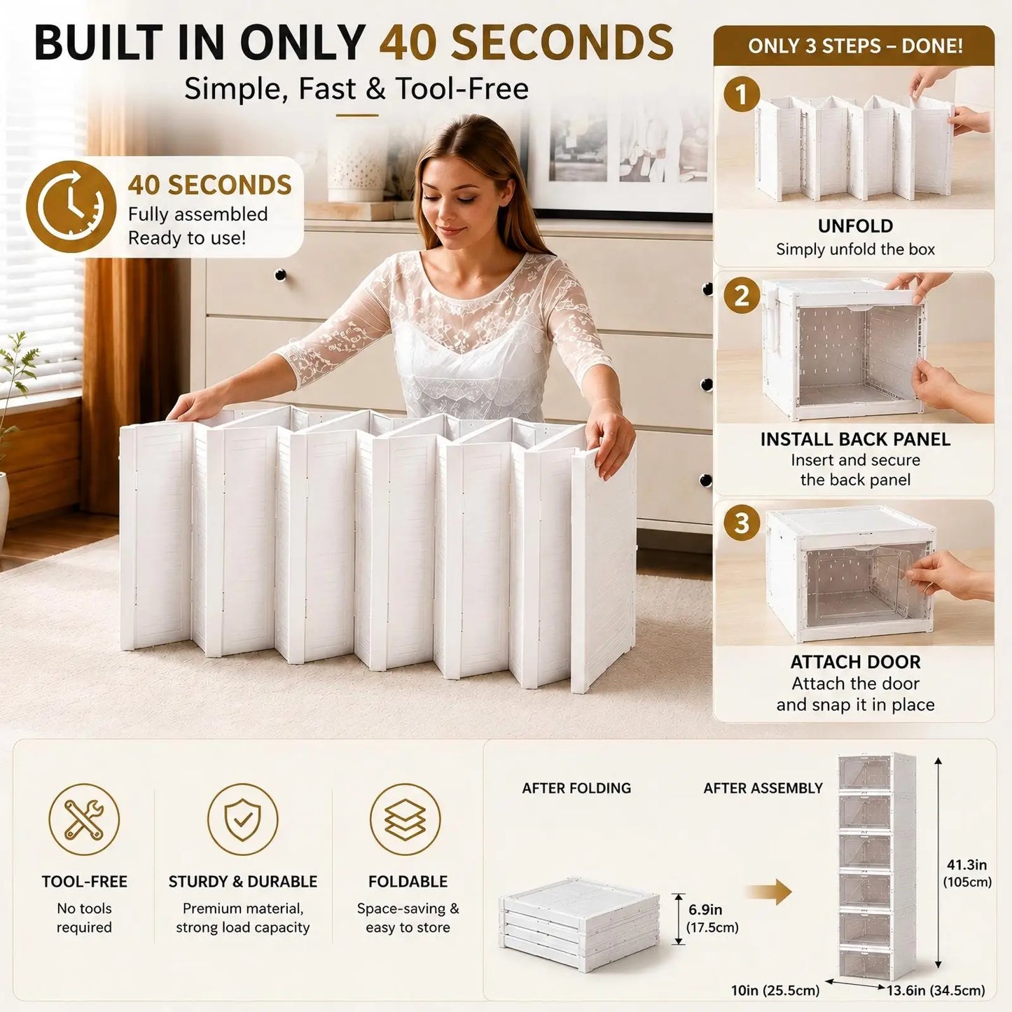 6 Layers Shoes Box Foldable Transparent Sneaker Shoe Storage Organizers Box Stackable Dustproof High-top Cabinet Shoe Rack Shelf