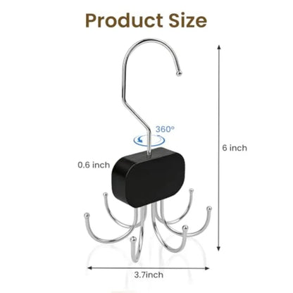 3 Pack Tank Top Hanger for Closet Organization, Metal Plastic, Black, 360 Rotating Foldable, Space-Saving Bra and Belt Organize
