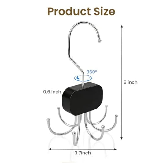 3 Pack Tank Top Hanger for Closet Organization, Metal Plastic, Black, 360 Rotating Foldable, Space-Saving Bra and Belt Organize