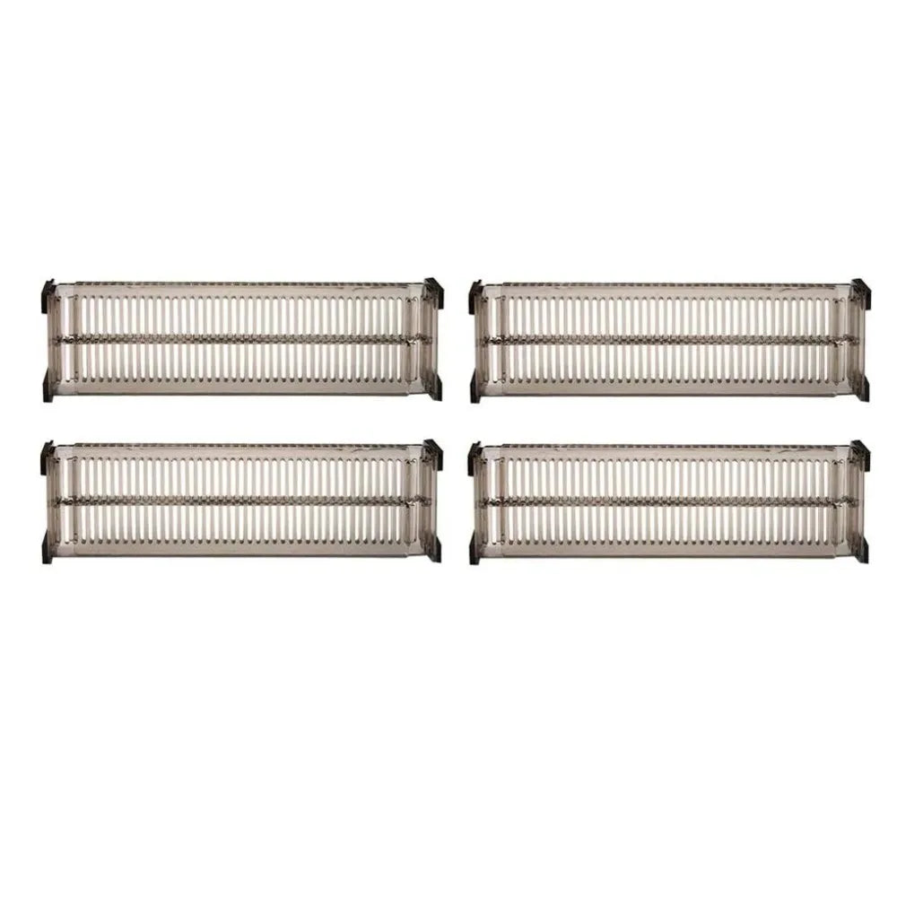 Drawer Divider Adjustable Length from 28 to 53.5 cm, Kitchen Storage, Organiser, Plastic, Clear,