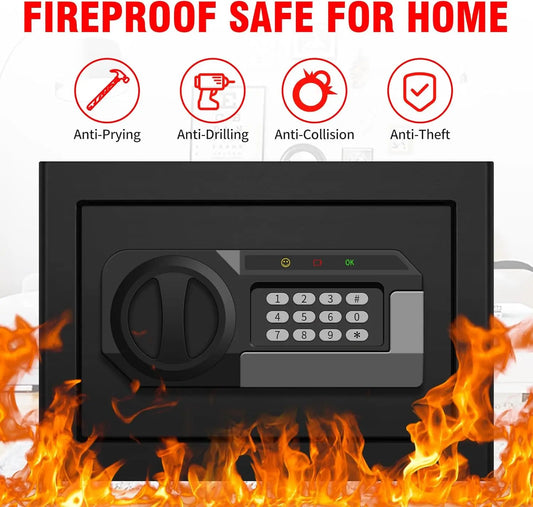 1.2 Cubic Feet Fireproof Safe Box with Digital Keypad, Removable Shelf for Home Security