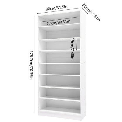 80cm Shoe Organizer 8 Tiers Shoe shelf Shelves Organizers Storage Cabinet White/Black For Storing Shoes, Trainers, sandals