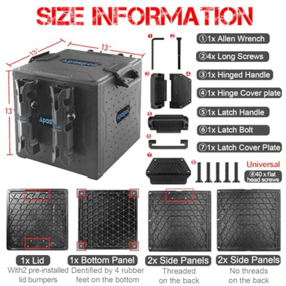 Kayak Fishing Crate with 4 Rod Holders 13x13 Tacklelack Durable Compact Gear Organizer for Most Fishing Kayaks