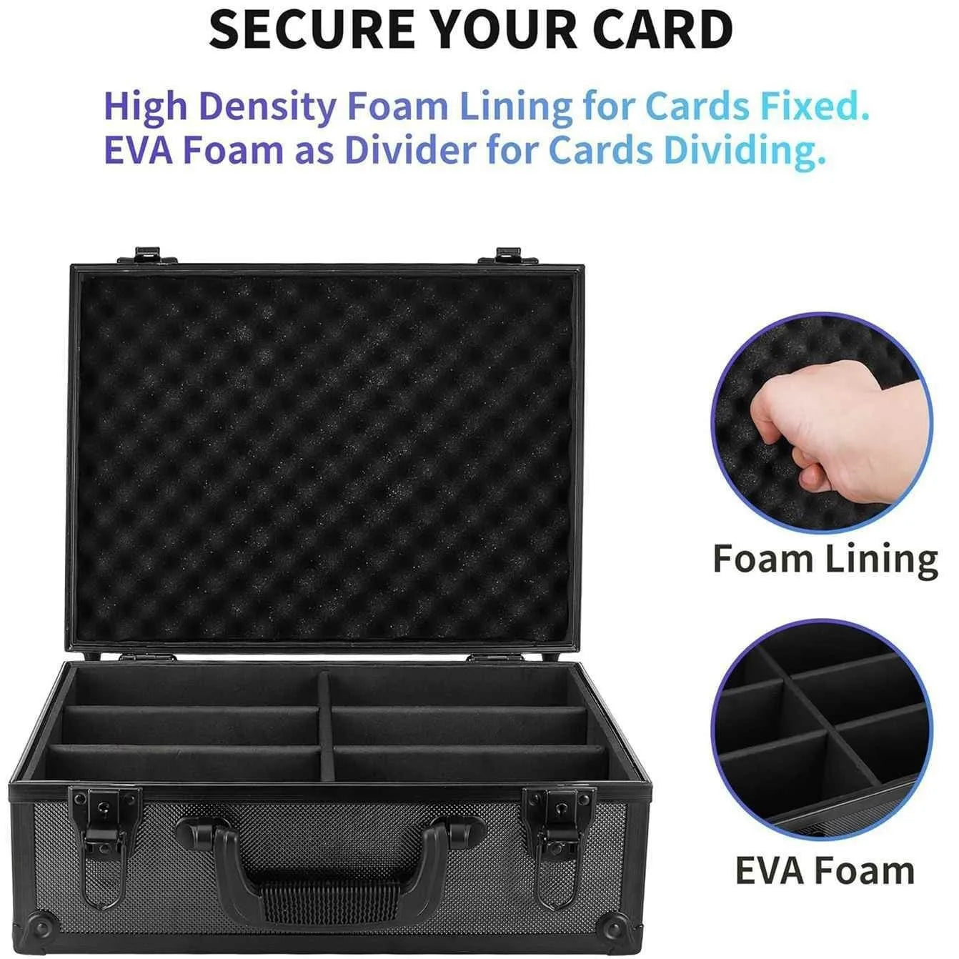 6 Slot Empty Graded Trading Card Case Travel Storage Box for 3"x4" Toploaders Magnetic Card Holders (Not Fit For PSA SLABS)