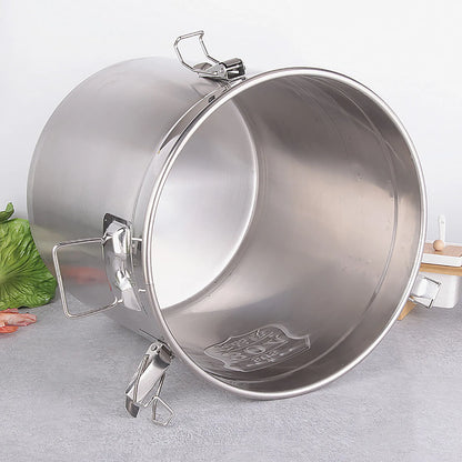 6L Airtight Rice Bucket 304 Stainless Steel Food Storage Container Canister with Lid for Kitchen Grain Flour