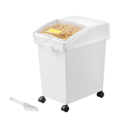 Rice Storage Container 6.6Gallon 25L x3 Large Dog Food Dispenser Bin Kitchen Ingredient Grain Cereal Flour Bin with Wheels 3 Sc