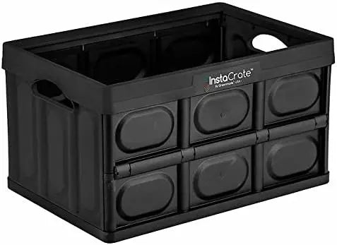 3-pack Collapsible 12-gallon Storage Bin for Easy Storage (Black)