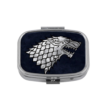 Cute Cats Pill Box Divided Metal Square Animals Tiger Birds Pill Box Travel Portable Medicine Case