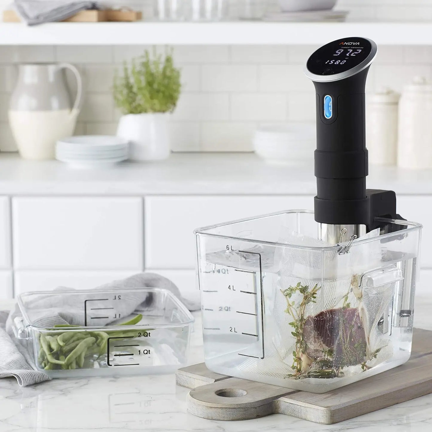 Clear Square Food Storage Container 22 Quart for Kitchen, Sous Vide, Meal Prep - Durable & Space Saving