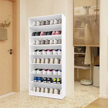 80cm Shoe Organizer 8 Tiers Shoe shelf Shelves Organizers Storage Cabinet White/Black For Storing Shoes, Trainers, sandals
