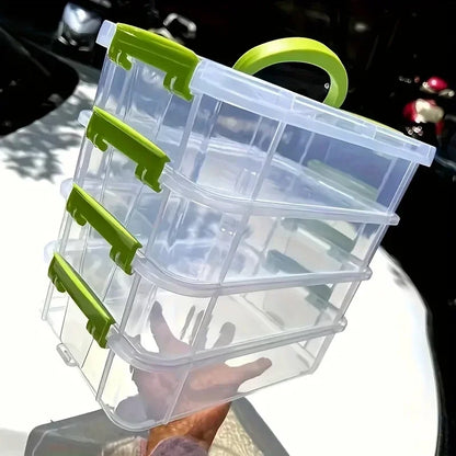 4 Layers Stackable Desk Storage Organizer Transparent Plastic