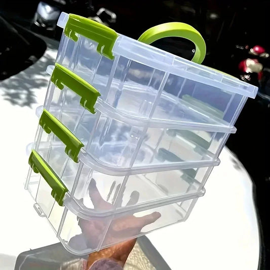 4 Layers Stackable Desk Storage Organizer Transparent Plastic