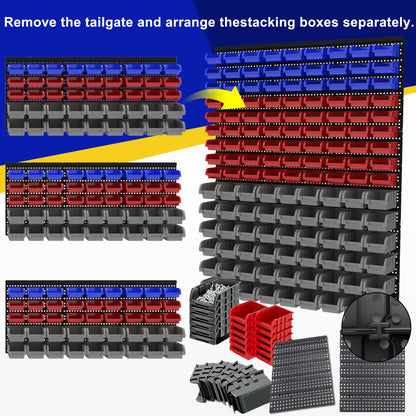 45/90/135pcs Wall-Mounted Tool Organizer System with Storage Bins & Holders - Durable DIY Garage & Workshop Rack for Screws, Nut