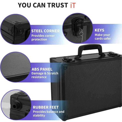 6 Slot Empty Graded Trading Card Case Travel Storage Box for 3"x4" Toploaders Magnetic Card Holders (Not Fit For PSA SLABS)