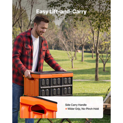 SucceBuy 45L 3Packs Plastic Collapsible Storage Bins with Lids Stackable Folding Storage Crates Baskets for Home Organizing