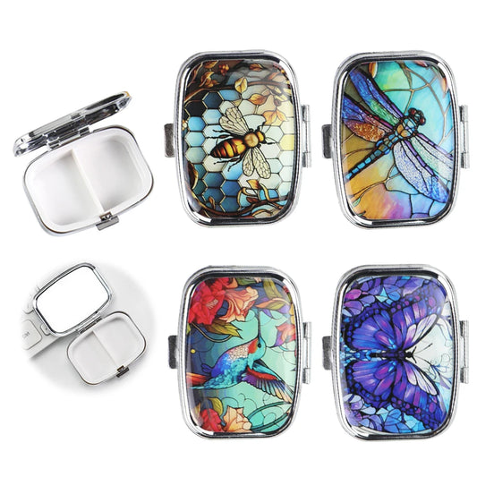 Travel Small Pill Box 2 Compartment Medicine Pill Case Portable Pill Container To Hold Vitamins Fish Oil Supplements Meds Tablet
