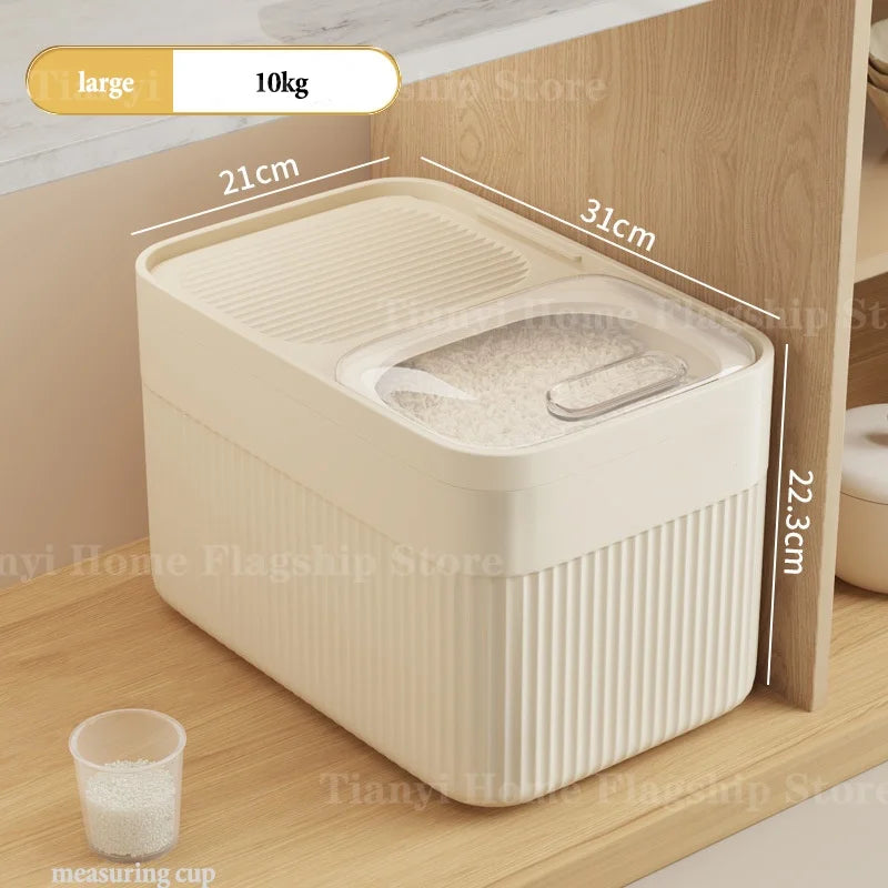 5/10/15KG Rice Storage Box Home with Lid Insect Proof Moisture Proof Rice Box Sealed Jar Kitchen Container Storing Dry Grain