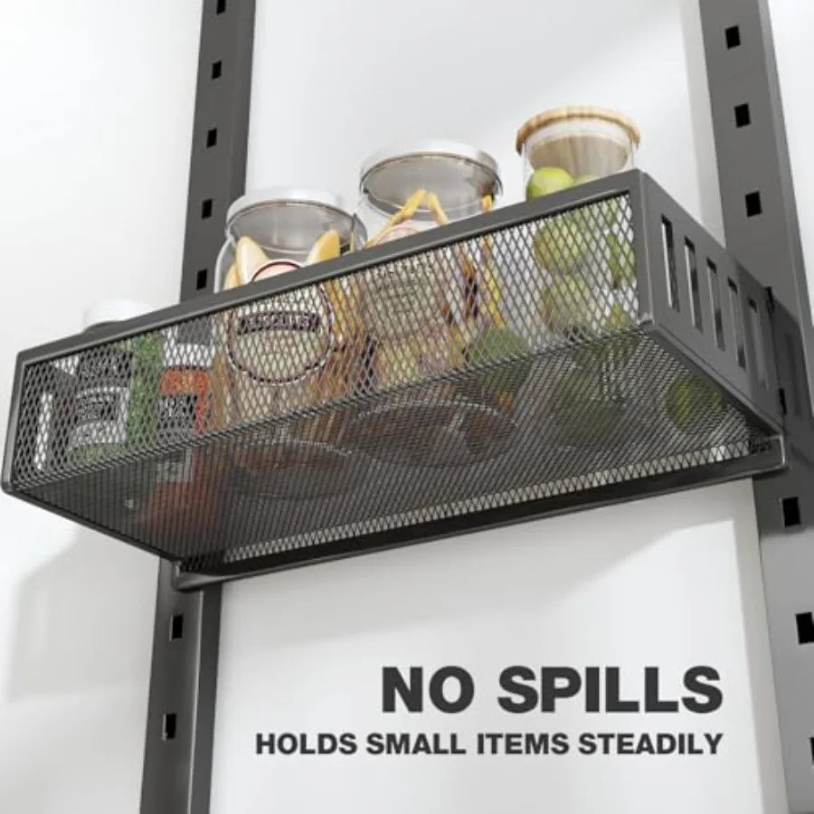 8-Tier Large Metal Heavy-Duty Over the Door Spice Rack 2-in-1 Wall-Mounted or Hanging Storage Organizer for Kitchen Bathroom La