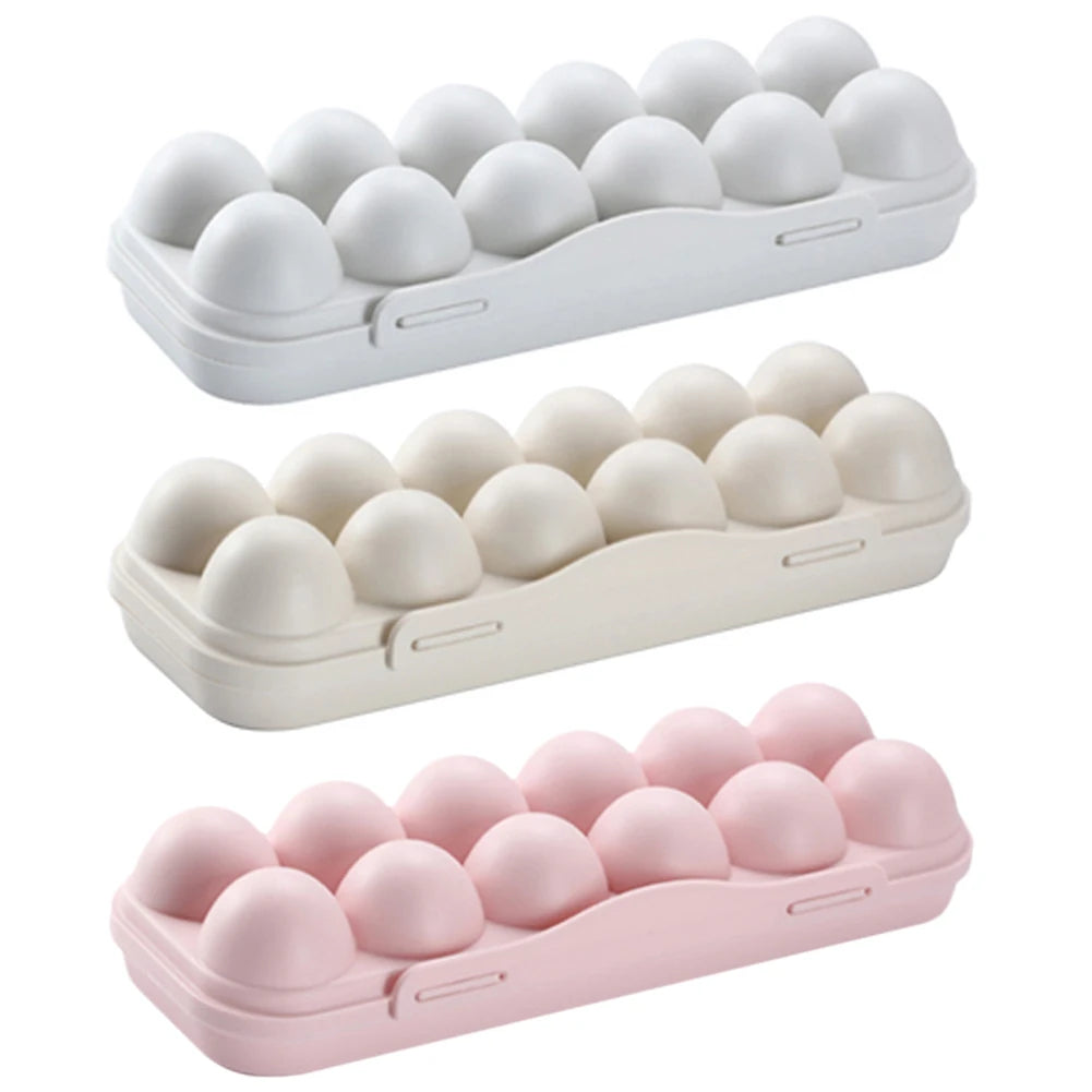12 Grid Egg Storage Box Shockproof Egg Protector Tray Eggs Carrier Container Case for Refrigerator Camping Picnic Hiking Travel