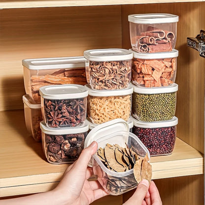 Reusable Small Freezer Storage Containers Stackable Airtight Spice Jars Food Sealing Boxes Kitchen Fridge Organizer and Pantry