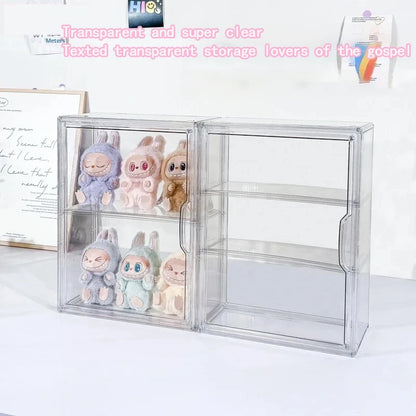 📦 US Warehouse Quick Ship Labubu Display Box, Transparent Acrylic Storage Case Dustproof for Doll Figures Blind Box Organizer