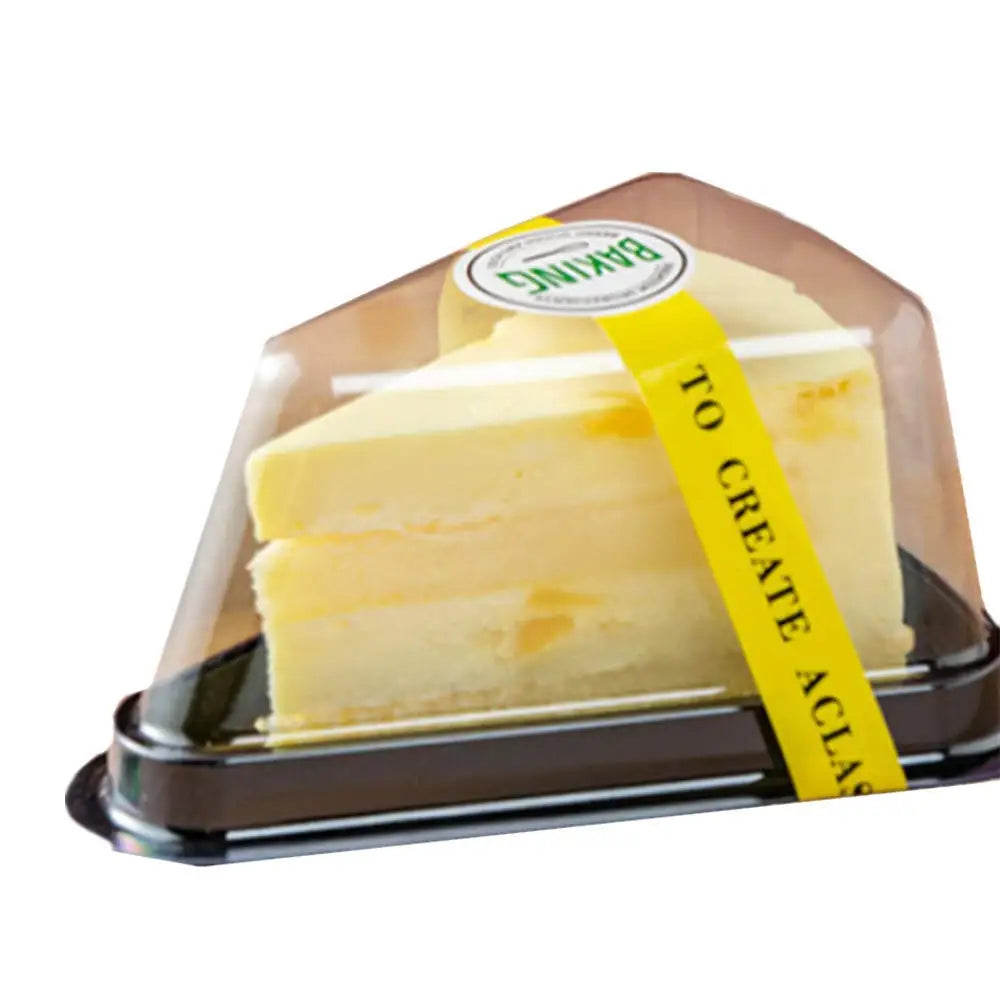 Set of 50 Cake Slice Container Cheesecake Cake Slice Container Holder Transparent Plastic Cakes Box (black)