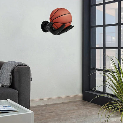 Basketball Storage Rack Wall Mounted Hand Shaped Ball Rack Multi-purpose Football Display Shelf Room Decor Holder Space Saving