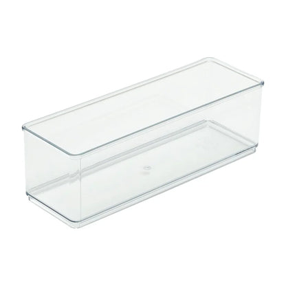 6 Piece Kitchen Drawer Organizer Set Modular Storage Bins BPA Free Clear Plastic Utensil Organization Solution