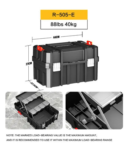 Delixi Electrical Appliances. For sale separately. Stackable roller tool box, plastic portable folding storage box, large capaci