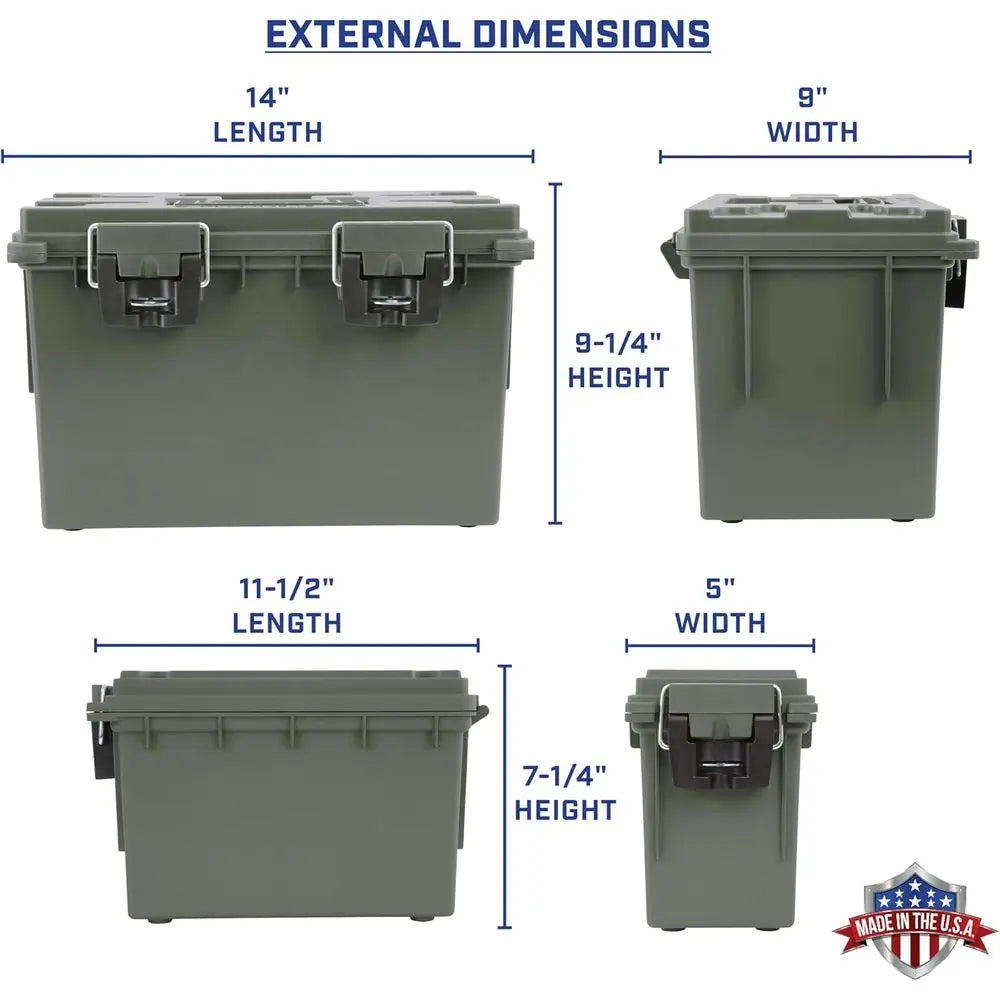 12713 Storage Bins With Lids, 2-Pack Stackable Storage Bins, Made in USA, Lockable and Water-Resistant Containers with Lids, Pla