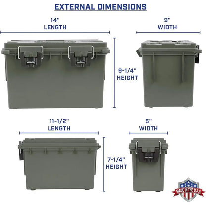 12713 Storage Bins With Lids, 2-Pack Stackable Storage Bins, Made in USA, Lockable and Water-Resistant Containers with Lids, Pla