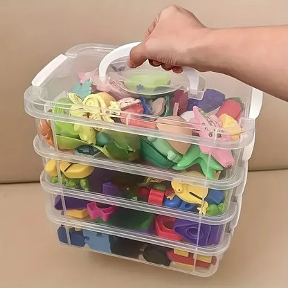 4 Layers Stackable Desk Storage Organizer Transparent Plastic