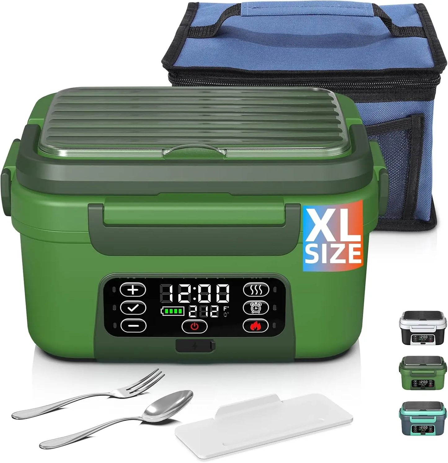 Portable Electric Lunch Box with 20000mAh Battery, Smart Timer, Adjustable Temperature, Leakproof Design