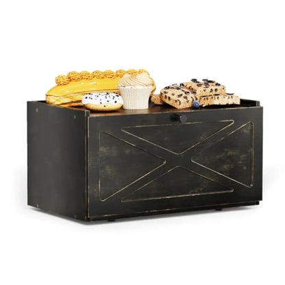 Bamboo Bread Box for Kitchen Counter Farmhouse